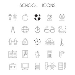 Fototapeta premium Linear school icons