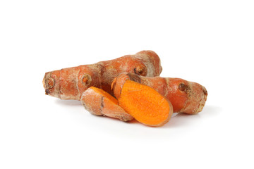 turmeric on white background
