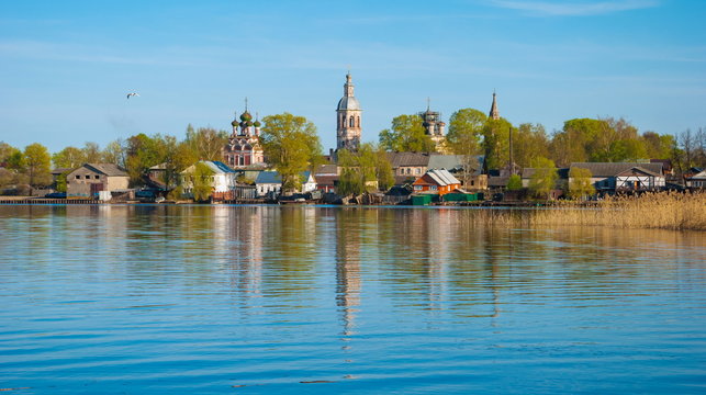The ancient monastery on the shores of Lake Seliger in the ancient Russian city of Ostashkov