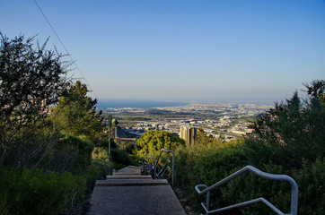 views of Haifa from the stairs in the town Nesher