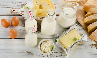 Dairy products and homemade bread