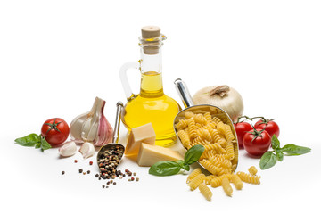 Italian food and pasta ingredients