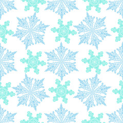 Hand-drawn doodles natural color snowflake seamless. Zentangle mandala style.