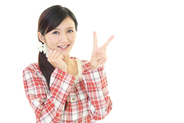 パジャマ姿の女性