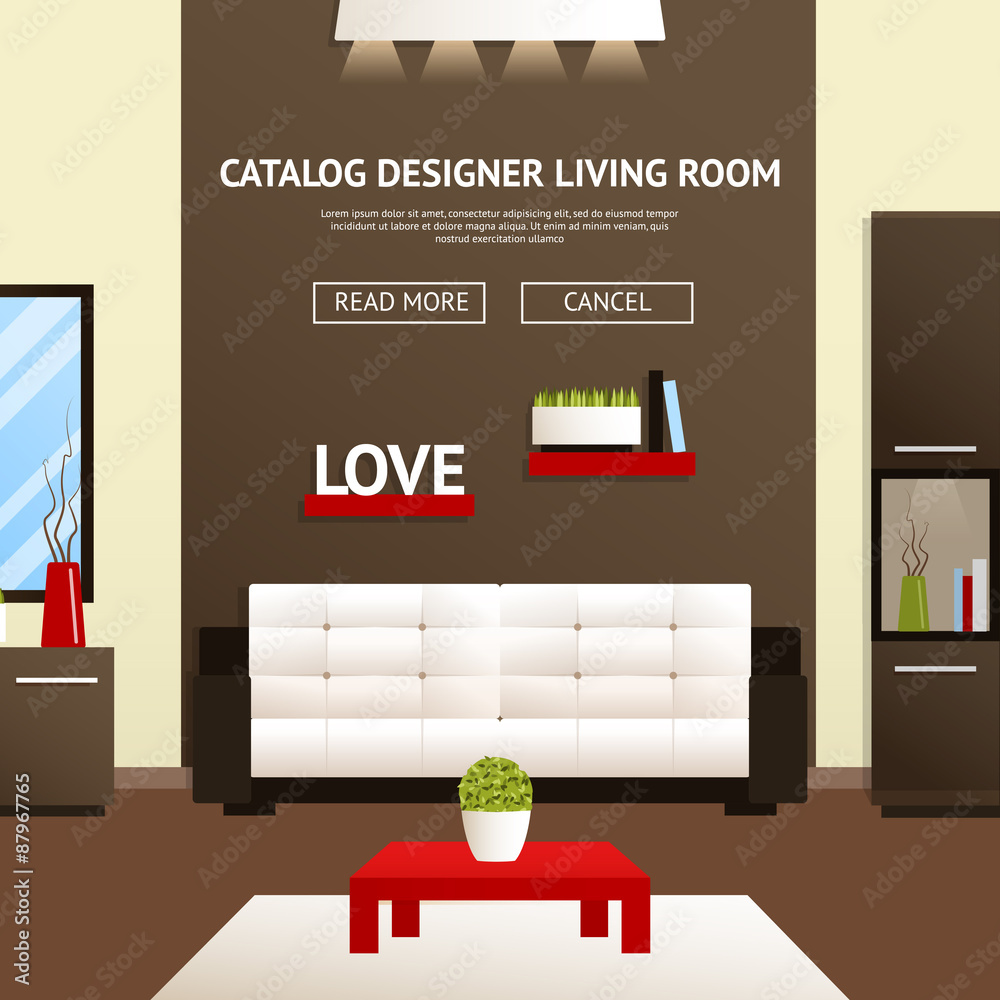 Sticker living room interior