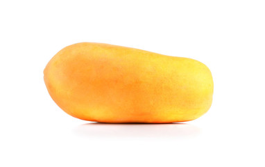 fresh yellow papaya isolated on white