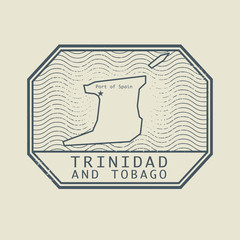 Stamp with the name of Trinidad and Tobago