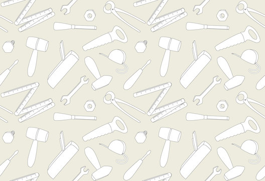 cartoon tools semaless pattern, illustration