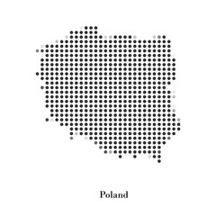 Dotted map of Poland for your design