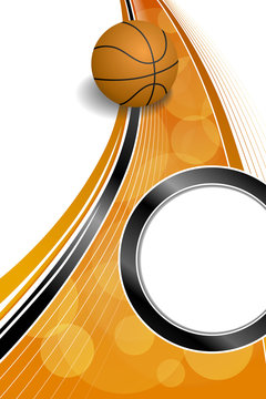 Background abstract orange black sport basketball ball circle frame vertical illustration vector
