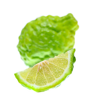 Bergamot[Kaffir lime] isolate on whit background.