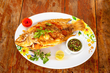 fish on an plate