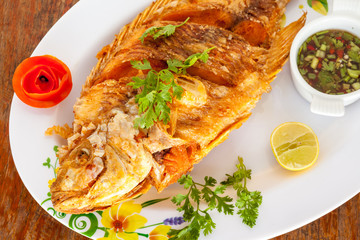fish on an plate