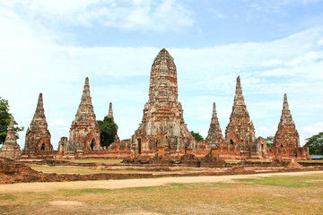 Fototapeta premium Old Temple Wat Chaiwatthanaram of Ayutthaya Province ,Thailand.