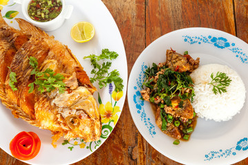 fish on an plate