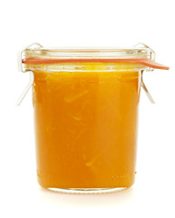 Orange Marmalade Jar Isolated on White