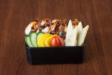 japanese cuisine. unagi or eel on the background