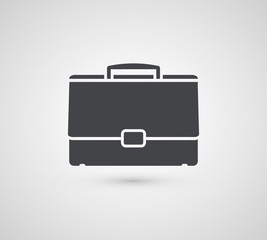 Vector suitcase icon. Portfolio icon. Work icon. Flat style
