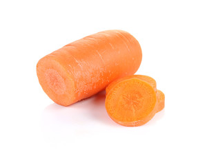 slice carrot on white background