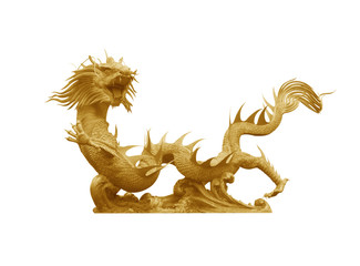 Golden dragon statue