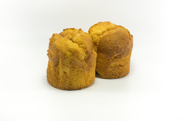 plain muffin isolated on white background