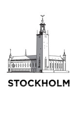 The sketch of Stockholm city hall
