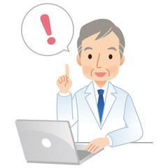 パソコンを操作する医者　ポイント