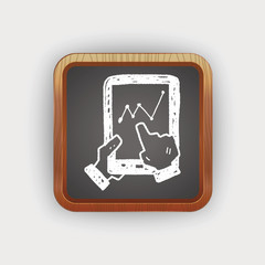 bussiness chart in cell phone doodle drawing