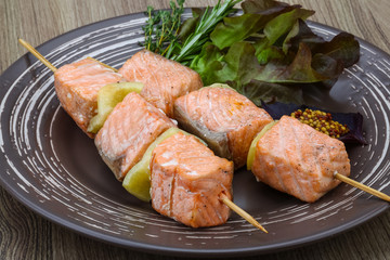 Salmon skewer