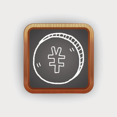 doodle Renminbi money coin