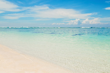Wonderful tropical beach with blue sky