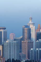 Obraz premium Skyline of Shenzhen City, China. Viewed from Hong Kong border