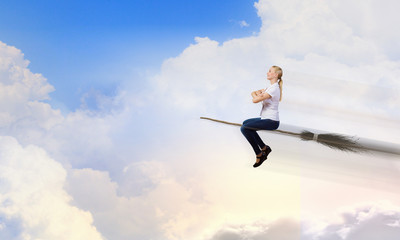 Girl on broom