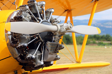 detail of the airplane at the airport