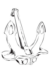 An anchor. Vector illustration on white