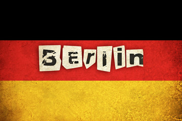 Obraz premium Grunge Flag of Germany with text