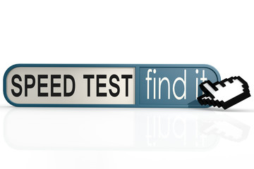 Speed test word on the blue find it banner