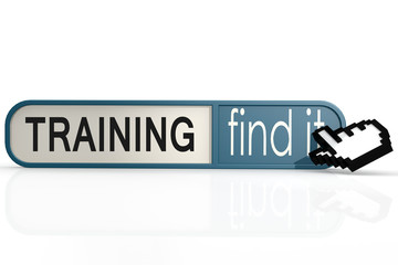 Training word on the blue find it banner