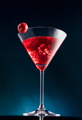 Wineglass with the cocktail