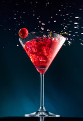 Wineglass with the cocktail
