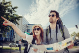 Tourist Couple Sightseeing City