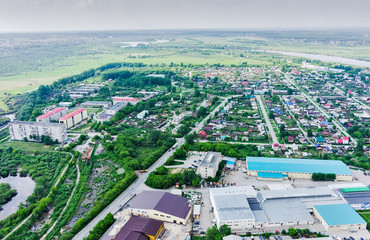 Fototapeta premium Industrial and residential district. DOK. Tyumen