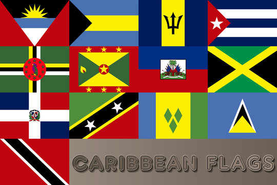 Caribbean Countries Flags