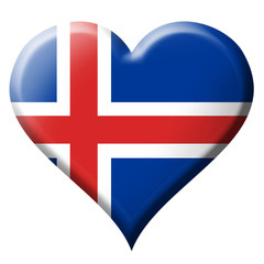 Obraz premium Iceland flag heart Icon