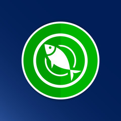 Fish menu icon logo seafood fork tuna vector