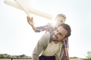 My daddy is the best companion for playing