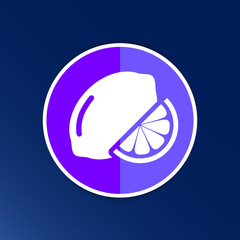 Vector sign Lemon logo unusual stylized slice agriculture