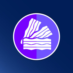 bacon logo Pieces of fresh ham isolated 