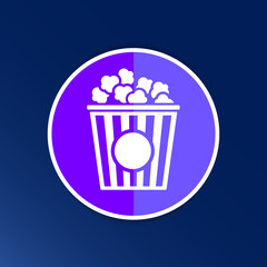 Popcorn design on blue background,clean vector logo