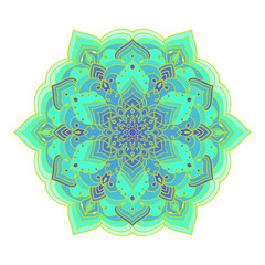 Hand drawing zentangle mandala element in different colors